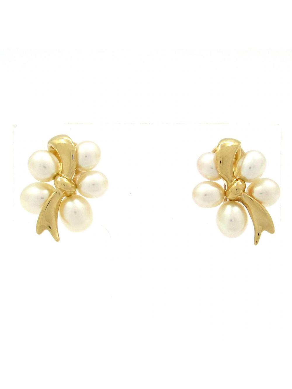 Mikimoto 18K Yellow Gold Pearl Clip On #339782M13B